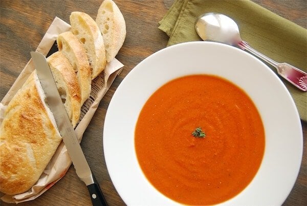basil, soup, appetizer, restaurant, easy, tomato, cream, garlic, tomato soup, creamy tomato soup, spicy