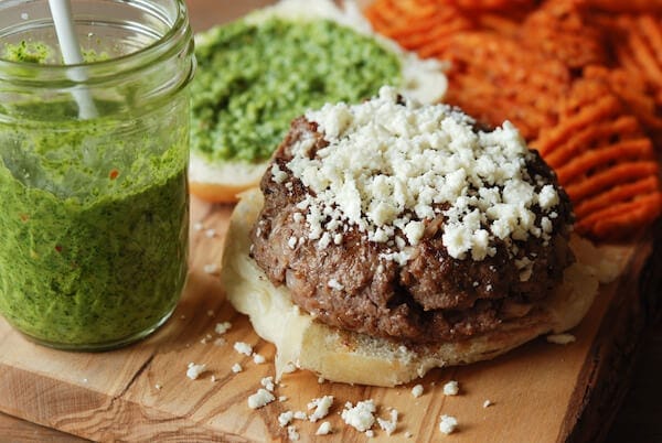 Cilantro Chimichurri Burger from www.thenovicechefblog.com