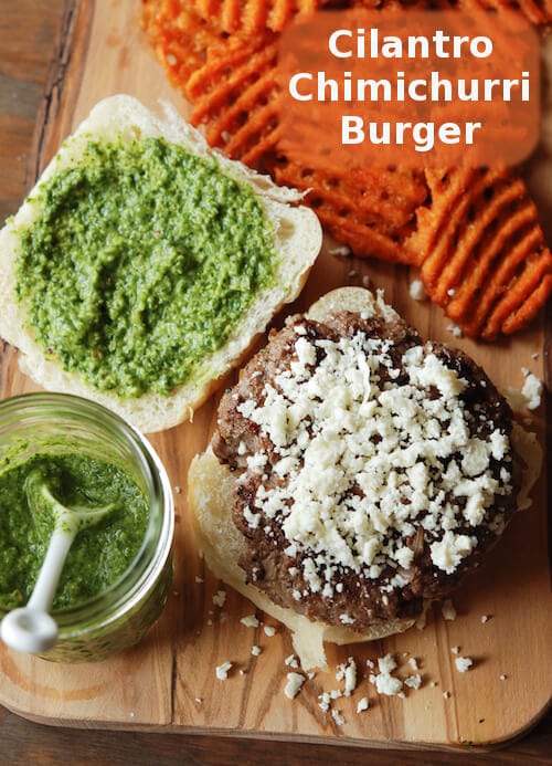 Cilantro Chimichurri Burger from www.thenovicechefblog.com
