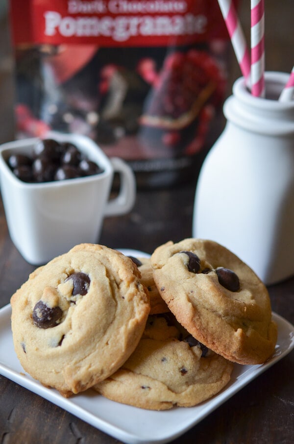 Almond & Dark Chocolate Pomegranate Cookies from www.thenovicechefblog.com