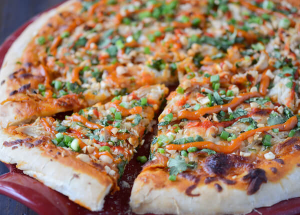 Thai Chicken Pizza from www.thenovicechefblog.com
