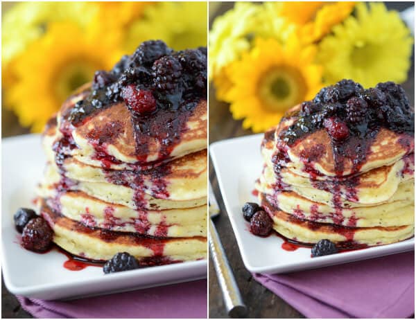 Sweet Hoecakes with Blackberry Rum Sauce from thenovicechefblog.com