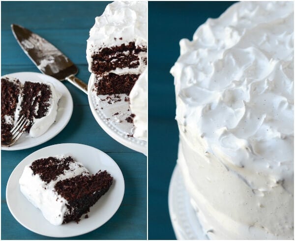 Dark Chocolate Marshmallow Cake from thenovicechefblog.com